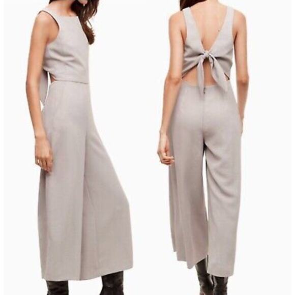 Aritzia Wilfred Ecoulement Jumpsuit Gray Size 2 | Wide-Leg Back Tie Cutout - Picture 1 of 10